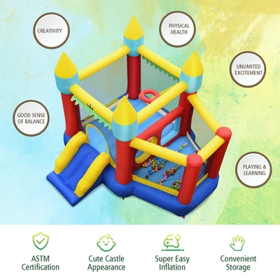 Costway Inflatable Bounce House Slide Jumping Castle Ball Pit Tunnels Without Blower 5 Costway Inflatable Bounce House Slide Jumping Castle Ball Pit Tunnels Without Blower - Image 5