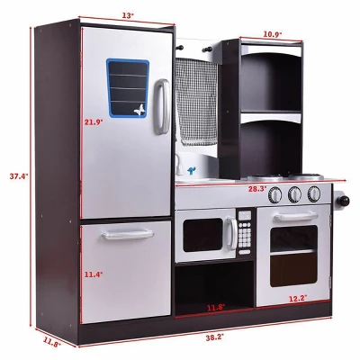 Costway Kids Cooking Pretend Play Toy Children Playset Wooden Kitchen Set Gift 3 Costway Kids Cooking Pretend Play Toy Children Playset Wooden Kitchen Set Gift - Image 3