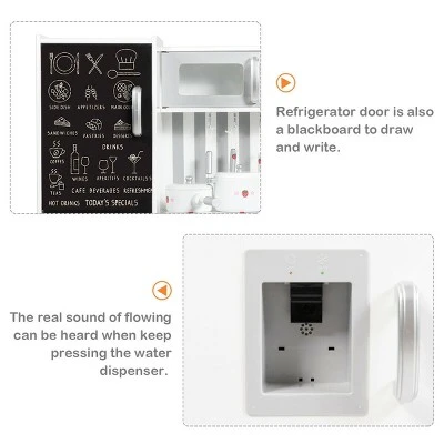 Costway Wood Kitchen Toy Kids Cooking Pretend Play Setw/ Utensils,Sounds & Wordpad White 8 Costway Wood Kitchen Toy Kids Cooking Pretend Play Setw/ Utensils,Sounds & Wordpad White - Image 8