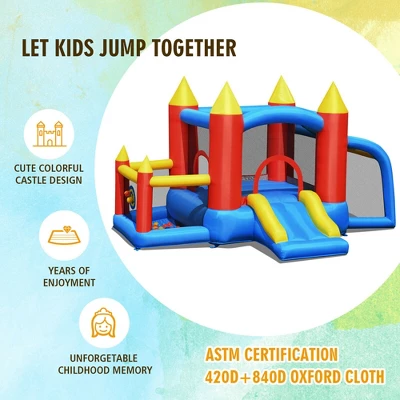Costway Inflatable Bounce House Slide Jumping Castle Soccer Goal Ball Pit Without Blower 4 Costway Inflatable Bounce House Slide Jumping Castle Soccer Goal Ball Pit Without Blower - Image 4