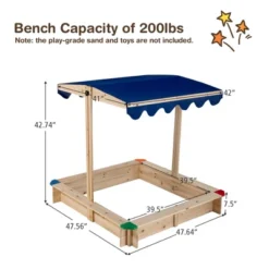 Costway Kids Wooden Sandbox With Height Adjustable & Rotatable Canopy Outdoor Playset 15 Costway Kids Wooden Sandbox With Height Adjustable & Rotatable Canopy Outdoor Playset -Costway Store GUEST d1f7eede 3113 4894 97a3 e93230d8b33e