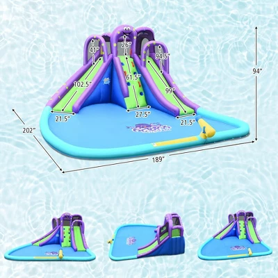 Costway Inflatable Water Park Octopus Bounce House Dual Slide Climbing Wall W/ Blower 2 Costway Inflatable Water Park Octopus Bounce House Dual Slide Climbing Wall W/ Blower - Image 2