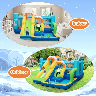 Costway 7-in-1 Kids Inflatable Bounce Castle Multi-Play Jumping House 1 Costway 7-in-1 Kids Inflatable Bounce Castle Multi-Play Jumping House