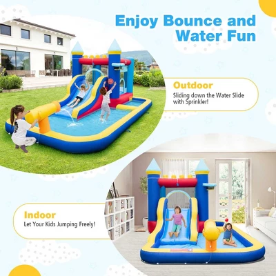 Costway 6-in-1 Inflatable Water Castle Kids Bouncer With 50 Ocean Balls & 735W Blower 3 Costway 6-in-1 Inflatable Water Castle Kids Bouncer With 50 Ocean Balls & 735W Blower - Image 3