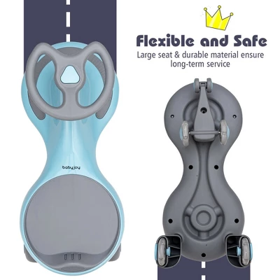 Costway Wiggle Car Ride-on Toy W/ Flashing Wheels For Toddlers & Kids 6 Costway Wiggle Car Ride-on Toy W/ Flashing Wheels For Toddlers & Kids - Image 6