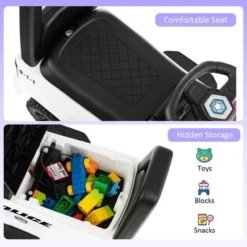 Costway 2-in-1 6V Kids Ride On Police Car Toddler Push Car W/ Megaphone & Siren WhiteBlack 15 Costway 2-in-1 6V Kids Ride On Police Car Toddler Push Car W/ Megaphone & Siren WhiteBlack -Costway Store GUEST d4dbd2c6 3673 412c b558 b5dc8e4c093c