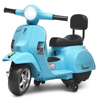Costway 6V Kids Ride On Vespa Scooter Motorcycle For Toddler W/ Training Wheels PinkBlueGreenBlack 10 Costway 6V Kids Ride On Vespa Scooter Motorcycle For Toddler W/ Training Wheels PinkBlueGreenBlack - Image 10
