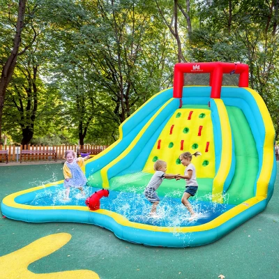 Costway Inflatable Mighty Water Park Bouncy Splash Pool Climbing Wall W/ 735W Blower 3 Costway Inflatable Mighty Water Park Bouncy Splash Pool Climbing Wall W/ 735W Blower - Image 3