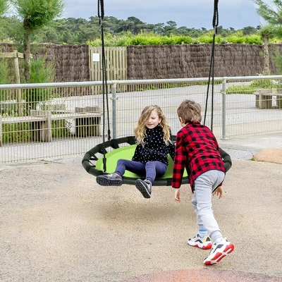 Costway 40'' Flying Saucer Round Tree Swing Kids Play Set W/ Adjustable Ropes Outdoor 2 Costway 40'' Flying Saucer Round Tree Swing Kids Play Set W/ Adjustable Ropes Outdoor - Image 2