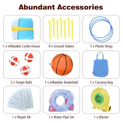 Costway Inflatable Water Slide Park Bounce House Climbing Wall W/ 750W Blower 9 Costway Inflatable Water Slide Park Bounce House Climbing Wall W/ 750W Blower - Image 9