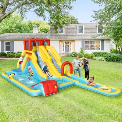 Costway 7 In 1 Inflatable Dual Slide Water Park Climbing Bouncer 2 Costway 7 In 1 Inflatable Dual Slide Water Park Climbing Bouncer - Image 2