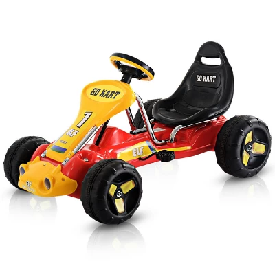 Costway Kids Go Kart Ride On Car Pedal Powered Car 4 Wheel Racer Toy Stealth Outdoor 8 Costway Kids Go Kart Ride On Car Pedal Powered Car 4 Wheel Racer Toy Stealth Outdoor - Image 8