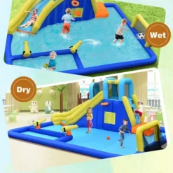 Costway Inflatable Water Slide Climbing Bounce House Splash Pool W/ 735W Blower 12 Costway Inflatable Water Slide Climbing Bounce House Splash Pool W/ 735W Blower -Costway Store GUEST d9b50a11 f072 4822 839d 9f983d599907