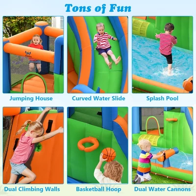 Costway Inflatable Water Slide Giant Bounce Castle W/Dual Climbing Walls Blower Excluded 3 Costway Inflatable Water Slide Giant Bounce Castle W/Dual Climbing Walls Blower Excluded - Image 3