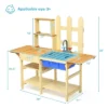 Costway Kid's Wooden Mud Kitchen Pretend Cook Playset Toy For Children