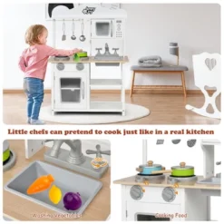 Costway Wooden Pretend Play Kitchen Set For Kids Toddlers W/ Accessories & Sink -Costway Store GUEST dabe260c 65f3 4f2f b949 a873a59c240a