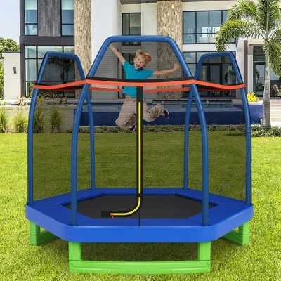 Costway 7FT Kids Trampoline Outdoor Indoor Recreational Bounce Jumper ASTM Approved 1 Costway 7FT Kids Trampoline Outdoor Indoor Recreational Bounce Jumper ASTM Approved