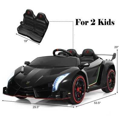 Costway 12V 2-Seater Licensed Lamborghini Kids Ride On Car W/ RC & Swing Function 2 Costway 12V 2-Seater Licensed Lamborghini Kids Ride On Car W/ RC & Swing Function - Image 2