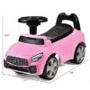 Costway Foot-to-Floor Kids Ride-On Push Car W/ Horn And Music WhitePink