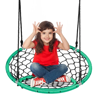Costway Spider Web Chair Swing W/ Adjustable Hanging Ropes Kids Play Equipment BlueOrange 12 Costway Spider Web Chair Swing W/ Adjustable Hanging Ropes Kids Play Equipment BlueOrange - Image 12