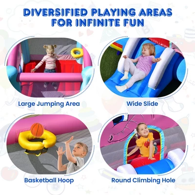 Costway Inflatable Bounce House 3-in-1 Elephant Theme Inflatable Castle W/ 735W Blower 6 Costway Inflatable Bounce House 3-in-1 Elephant Theme Inflatable Castle W/ 735W Blower - Image 6