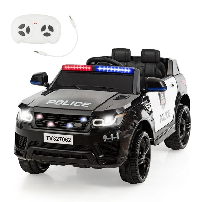 Costway Kids 12V Electric Ride On Car Police Car With Remote Control BlackWhite 8 Costway Kids 12V Electric Ride On Car Police Car With Remote Control BlackWhite - Image 8