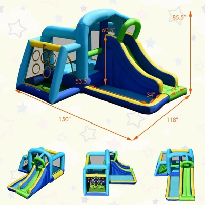 Costway Inflatable Bouncer Climbing Bounce House Kids Slide Park Ball Pit Without Blower 1 Costway Inflatable Bouncer Climbing Bounce House Kids Slide Park Ball Pit Without Blower