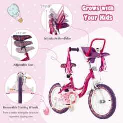 Costway 14'' Kids Bike With Doll Seat Girls Bicycle With Training Wheels For 3-5 Years Old Girl 15 Costway 14'' Kids Bike With Doll Seat Girls Bicycle With Training Wheels For 3-5 Years Old Girl -Costway Store GUEST e2317d71 2545 40a6 a192 8492f62af9c5