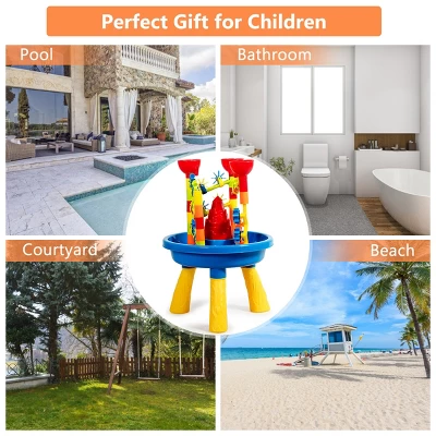 Costway 2 In 1 Sand And Water Table Activity Play Center Kids Splash Pond Beach Toy Set 3 Costway 2 In 1 Sand And Water Table Activity Play Center Kids Splash Pond Beach Toy Set - Image 3