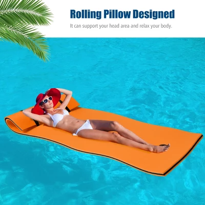 Costway 3-Layer Tear-proof Water Mat Floating Pad Island Water Sports Relaxing 2 Costway 3-Layer Tear-proof Water Mat Floating Pad Island Water Sports Relaxing - Image 2