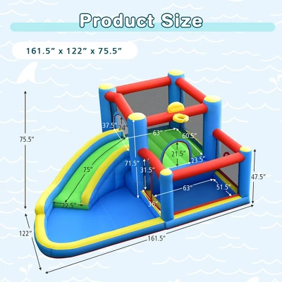 Costway Inflatable Kids Water Slide Outdoor Indoor Slide Bounce Castle With 550W Blower 3 Costway Inflatable Kids Water Slide Outdoor Indoor Slide Bounce Castle With 550W Blower - Image 3