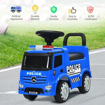 Costway Kids Ride On Push Police Car Licensed Mercedes Benz Push And Ride Racer 4 Costway Kids Ride On Push Police Car Licensed Mercedes Benz Push And Ride Racer - Image 4