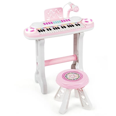 Costway 37-Key Kids Piano Keyboard Playset Electronic Organ Light BluePink 11 Costway 37-Key Kids Piano Keyboard Playset Electronic Organ Light BluePink - Image 11