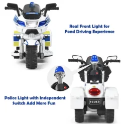 Costway 6V Kids Ride On Police Motorcycle Trike 3-Wheel W/ Headlight And Flashing Siren, White 15 Costway 6V Kids Ride On Police Motorcycle Trike 3-Wheel W/ Headlight And Flashing Siren, White -Costway Store GUEST e31701d3 e8cb 40da 954a 33a7b5fdb5fe