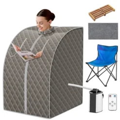 Costway Portable Steam Sauna W/ 9-gear Adjustable Temperature & Herbal Box GrayBlackCoffee 21 Costway Portable Steam Sauna W/ 9-gear Adjustable Temperature & Herbal Box GrayBlackCoffee -Costway Store GUEST e3326dd3 0071 409a 802a eaa93f2cd730