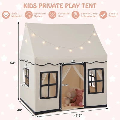 Costway Kids Play Castle Tent Large Playhouse Toys Gifts W/ Star Lights Washable Mat 8 Costway Kids Play Castle Tent Large Playhouse Toys Gifts W/ Star Lights Washable Mat - Image 8