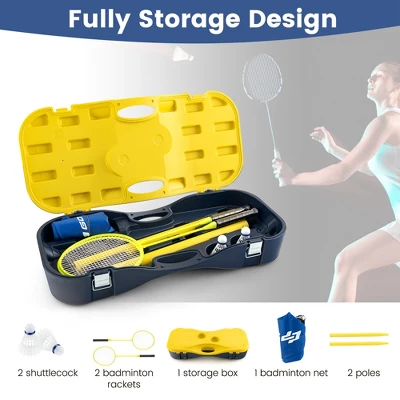 Costway Portable Badminton Set With 2 Shuttlecocks Badminton Rackets Outdoor Sport Game Set 8 Costway Portable Badminton Set With 2 Shuttlecocks Badminton Rackets Outdoor Sport Game Set - Image 8