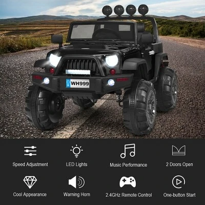 Costway 12V Kids Ride On Truck RC Car W/ LED Lights Music Trunk 5 Costway 12V Kids Ride On Truck RC Car W/ LED Lights Music Trunk - Image 5