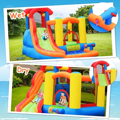 Costway Inflatable Bounce House Water Slide W/ Climbing Wall Splash Pool Water Cannon 6 Costway Inflatable Bounce House Water Slide W/ Climbing Wall Splash Pool Water Cannon - Image 6