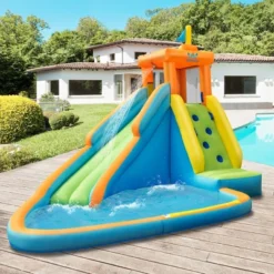 Costway Kids Bounce House Castle Splash Water Pool W/ 740W Blower