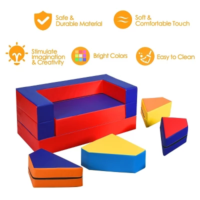 Costway 4-in-1 Crawl Climb Foam Shapes Playset Softzone Toy Toddler Preschoolers Kids 1 Costway 4-in-1 Crawl Climb Foam Shapes Playset Softzone Toy Toddler Preschoolers Kids