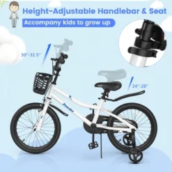 Costway 18'' Kid's Bike With Removable Training Wheels & Basket For 4-8 Years Old White/Blue/Red/Skyblue 17 Costway 18'' Kid's Bike With Removable Training Wheels & Basket For 4-8 Years Old White/Blue/Red/Skyblue -Costway Store GUEST e8505316 6efd 4a66 b468 325182abd954