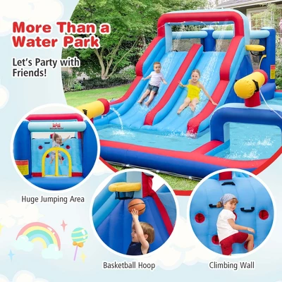 Costway Inflatable Water Slide Park Kids Bounce House Climbing Jumping Without Blower 6 Costway Inflatable Water Slide Park Kids Bounce House Climbing Jumping Without Blower - Image 6