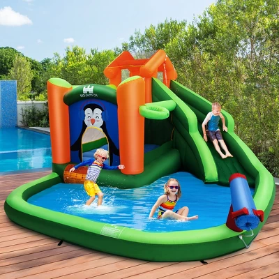 Costway Inflatable Water Park Slide Bouncer W/ Splash Pool Water Cannon And 735W Blower 2 Costway Inflatable Water Park Slide Bouncer W/ Splash Pool Water Cannon And 735W Blower - Image 2