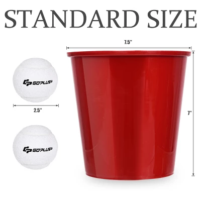 Costway Yard Pong Giant Pong Game Set Carry Bag Outdoor Backyard Game 6 Costway Yard Pong Giant Pong Game Set Carry Bag Outdoor Backyard Game - Image 6