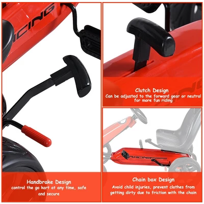 Costway Go Kart Kids Ride On Car Pedal Powered 4 Wheel Racer Stealth Outdoor Toy 7 Costway Go Kart Kids Ride On Car Pedal Powered 4 Wheel Racer Stealth Outdoor Toy - Image 7