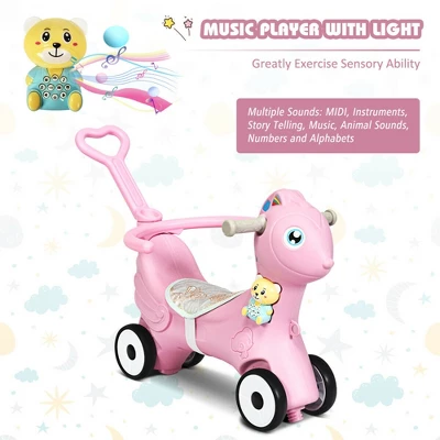 Costway Baby Rocking Horse 4 In 1 Kids Ride On Toy Push Car W/ Music 5 Costway Baby Rocking Horse 4 In 1 Kids Ride On Toy Push Car W/ Music - Image 5