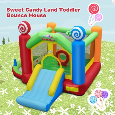 Costway Candy Land Theme Kids Inflatable Bounce Castle With 735W Air Blower Indoor Outdoor 4 Costway Candy Land Theme Kids Inflatable Bounce Castle With 735W Air Blower Indoor Outdoor - Image 4