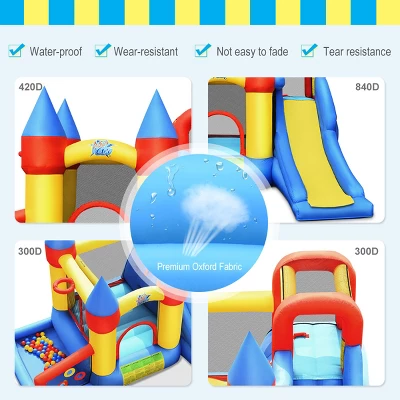 Costway Inflatable Bounce House Slide Bouncer Kids Castle Jumper W/ Balls & 780W Blower 9 Costway Inflatable Bounce House Slide Bouncer Kids Castle Jumper W/ Balls & 780W Blower - Image 9