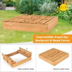 Costway Kids Large Wooden Sandbox W/Cover 2 Convertible Bench Seats For Outdoor Play 14 Costway Kids Large Wooden Sandbox W/Cover 2 Convertible Bench Seats For Outdoor Play -Costway Store GUEST ee0716a7 5bec 4054 9b3c c91369c5d987